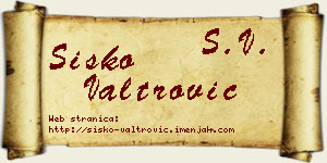 Sisko Valtrović vizit kartica